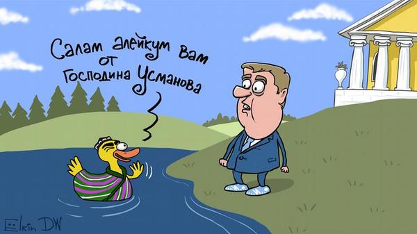 Dimon compote! - Politics, Corruption, Alisher Usmanov, Dmitry Medvedev, Russia, Money, Humor, Caricature