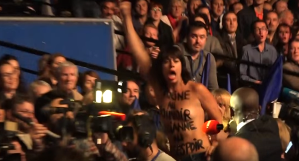 Голые девушки из Femen напали на Ле Пен
