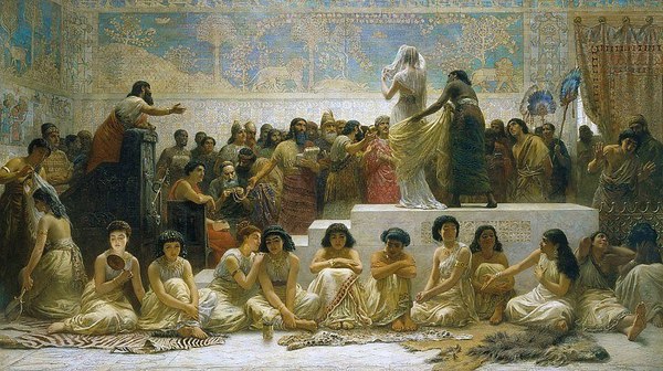 Babylonian Brides Market - Edwin Longsten Long - History in paintings, Babylon, Antiquity, Herodotus