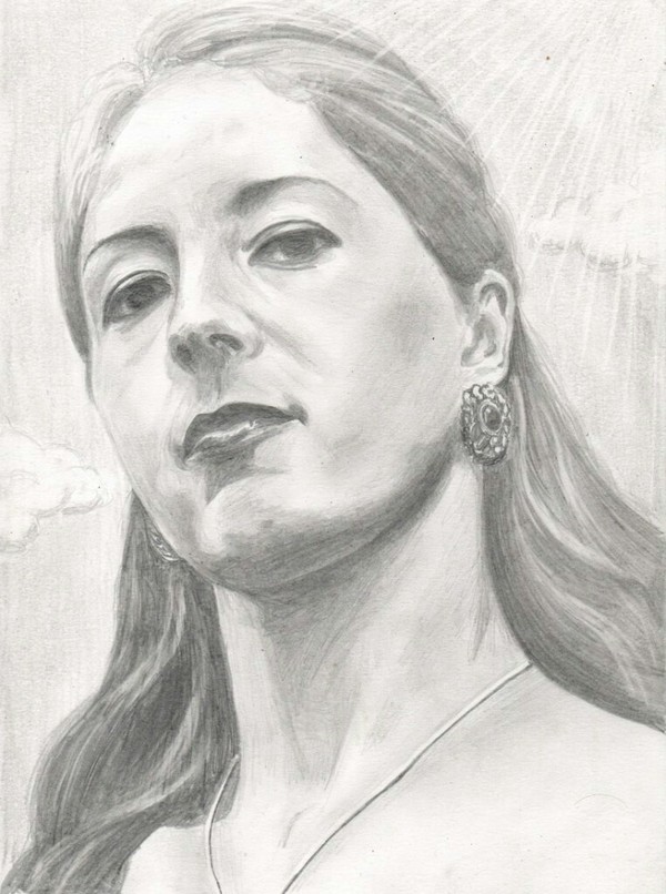 Sister :) A4 paper, pencil - My, Portrait, Pencil drawing, Graphics, Beautiful girl, Art, Hobby