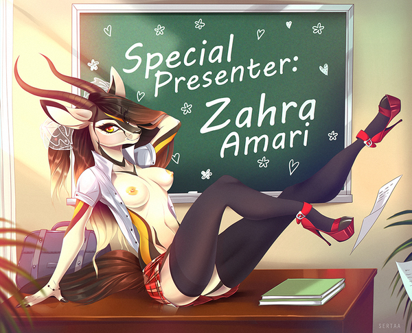 The teacher - NSFW, Art, Furry, Furotica, Teacher, Sertaa, Gazelle