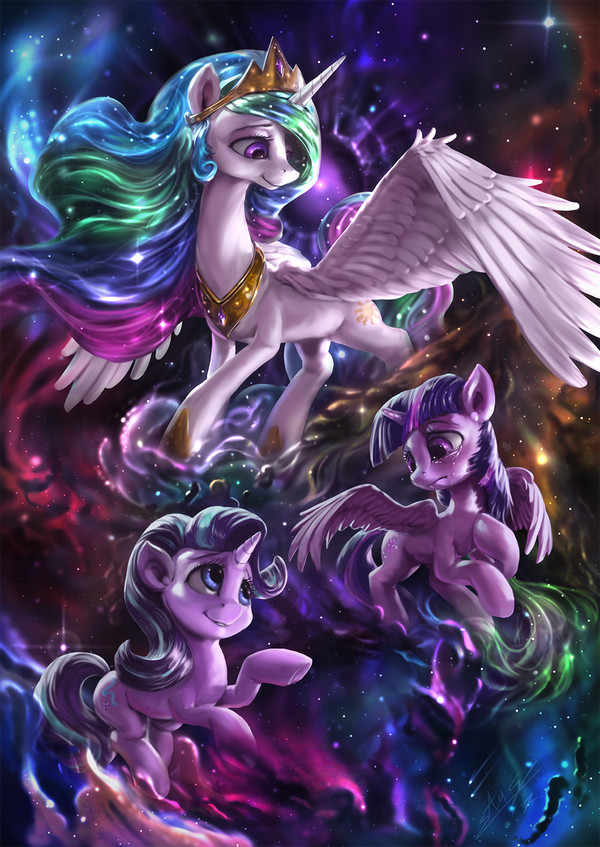 Celestial Accord My Little Pony, Starlight Glimmer, Princess Celestia, Twilight Sparkle, MLP Season 7, 