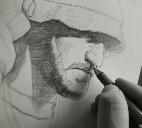 Miyagi. - My, Pencil drawing, Portrait, Miyagi, 