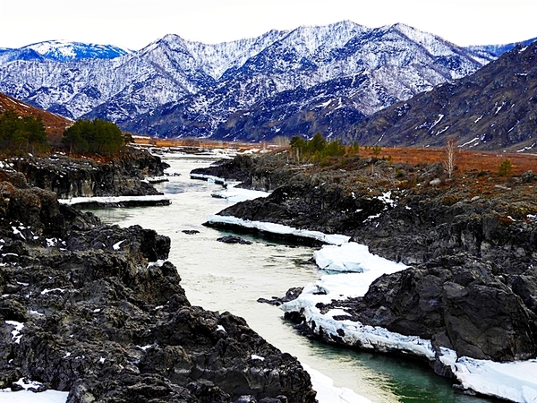 Oroktoy bridge and Tyldykpen rapids on the Katun river. - My, Altai, Mountain Altai, Katun River, Katun, Oroktoi Bridge, Video, Altai Republic