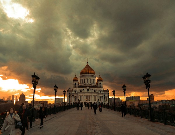 Cathedral of Christ the Savior - My, Sunset, The photo, Temple