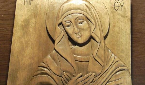 Woodcarving. Carved icon of the Mother of God Tenderness. Whole carving process - My, Wood carving, Icon, Carved, Tree, Woodworking, With your own hands, Longpost, 