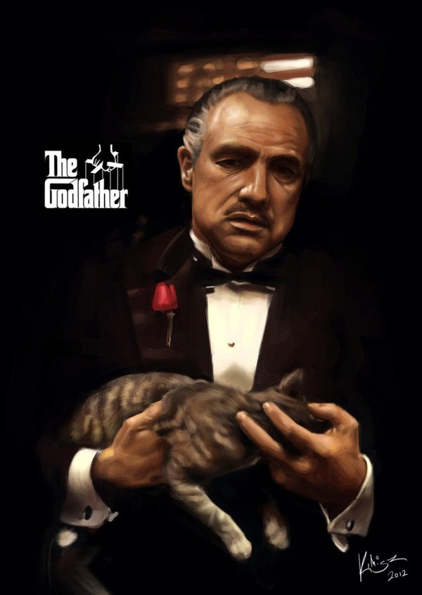 Don Corleone and the cat - Don Corleone, Godfather, Mafia, Cosa Nostra