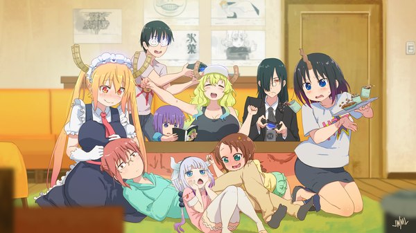 Everyone! (Kobayashi-san Chi no Maid Dragon) - Anime art, Kobayashi-san chi no maidragon, Everyone, 