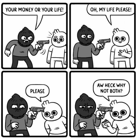 When the robbery went wrong. - 9GAG, Picture with text, Robbery, Comics