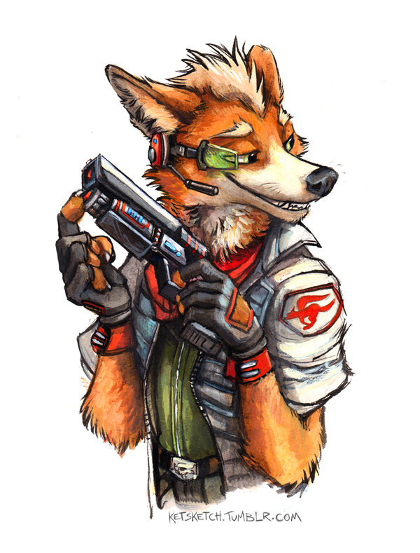 space fox - Furry, Anthro, Art, Star fox, Kenket