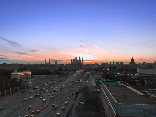Stop the city - My, Sunset, Moscow, Oktyabrskaya, iPhone 7