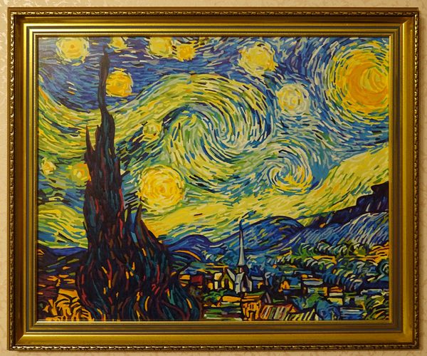 Starry Night coloring page - My, Paintings by numbers, , van Gogh, GIF, Van Gogh's Starry Night