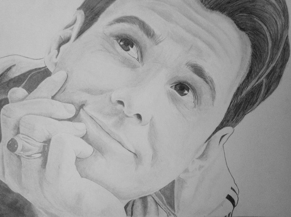 Friday) Portrait of Jim Carrey. - My, Portrait, Jim carrey, Pencil drawing, Art, Artist, Beginner artist
