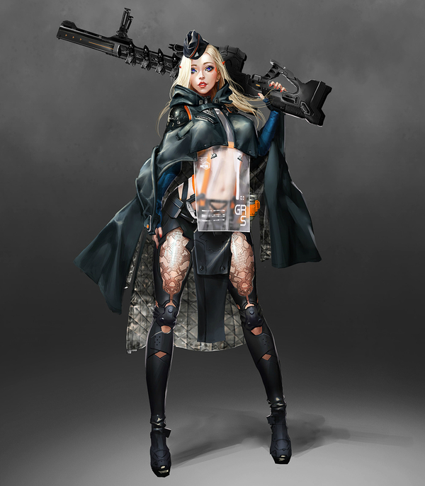 Sniper. - Snipers, Girls, Weapon, Digital, Science fiction, Games, Characters (edit), Art