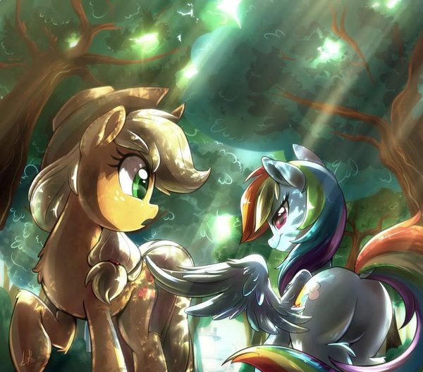 Feathermarking - My little pony, PonyArt, Applejack, Rainbow dash, Light262