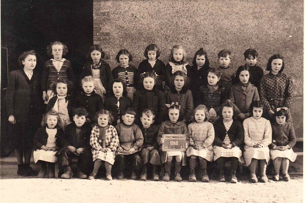 French village school, 1949 - My, France, Childhood, Children, Village, School