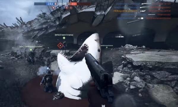 Players found a giant shark in Battlefield 1 - Games, Battlefield 1, Megalodon, , Battlefield 4, Video