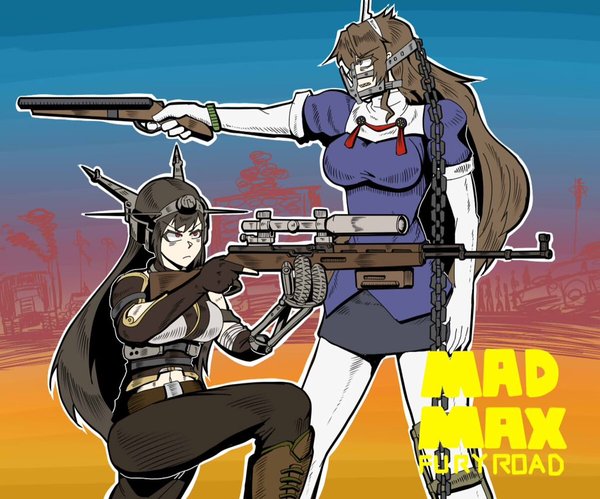 KanColle: Fury Road (Kantai Collection x Mad Max crossover) - Kantai collection, Anime art, Kanmusu, Ashigara, Nagato, Crazy Max, Crossover, Longpost, Crossover