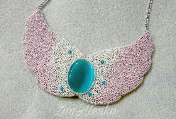 Necklace Nina - My, Beads, Handmade, Decoration, Handmade decorations, Bead jewelery, Necklace, Beaded necklace, Wings