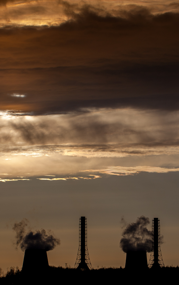 Before sunset - My, Cooling tower, Leningrad region, Clouds, Pipe