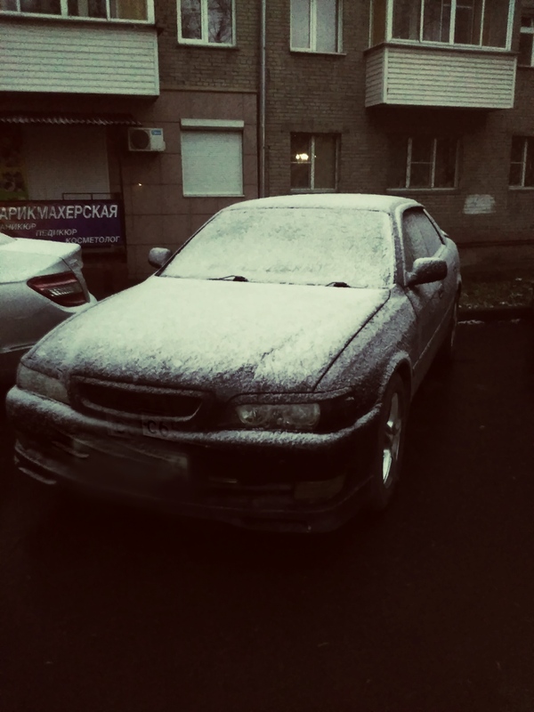 The first working May morning! Happy spring, friends! - My, Snow, May, , Toyota chaser, Novosibirsk