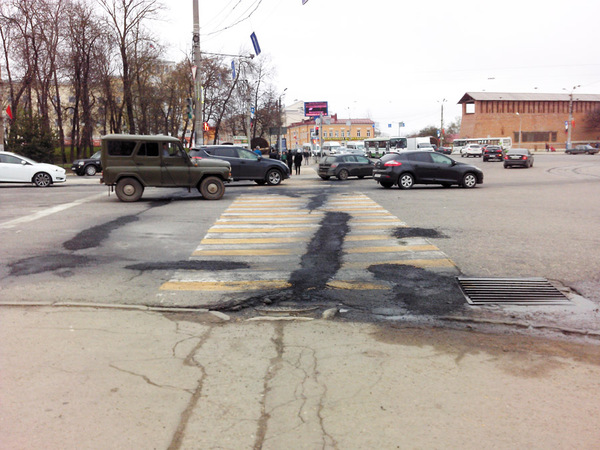 And so it will do - Smolensk, Crosswalk, Markup, Asphalt laying