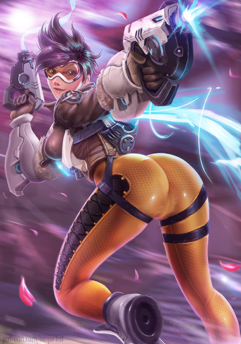 Tracer - NSFW, Tracer, Overwatch, Арт, Ninjart1st, Blizzard