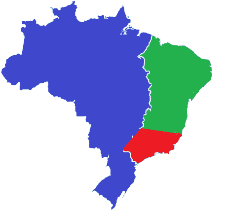 Территории крупнейших по площади стран, разделенные на 3 части с одинаковымнаселением
