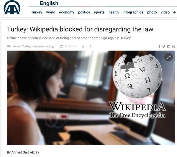 Turkish authorities claim that Wikipedia is involved in a false and discrediting campaign against the honor of Turkey - Politics, Turkey, Recep Erdogan, Wikipedia