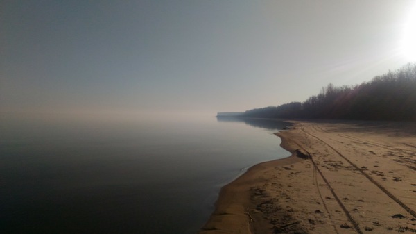 Spring Volga - My, Volga, Shore, Spring, Fog