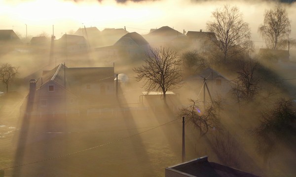 Misty dawn - My, Orsha, Republic of Belarus, dawn, May, 2017, Fog, beauty