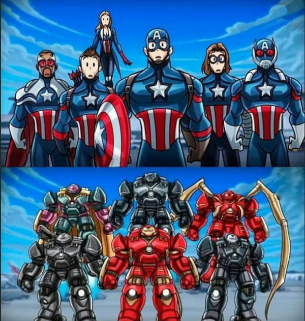 Captain's Team vs Stark's Team - Civil War, iron Man, Marvel, Captain America: Civil War