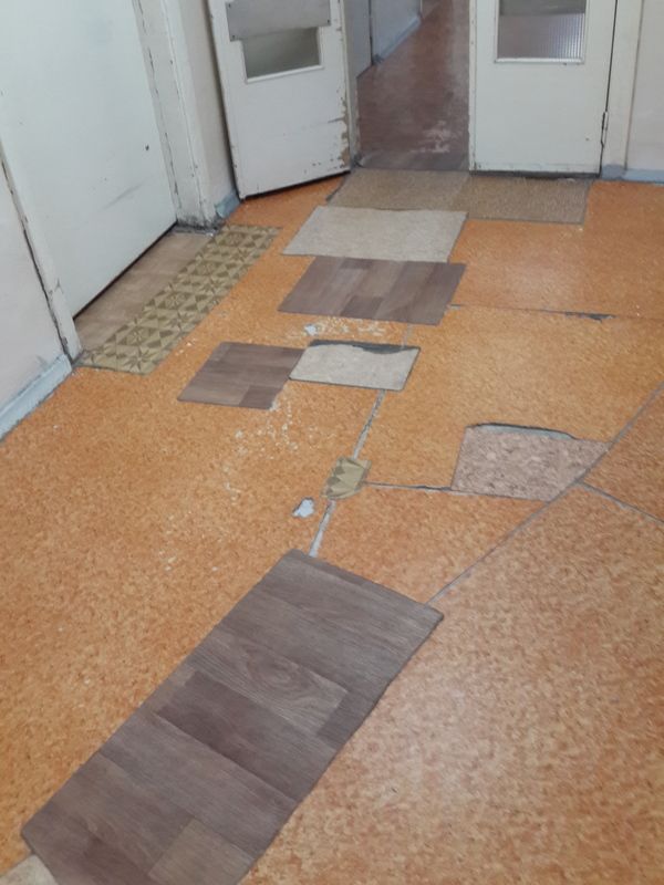 When there is no money for parquet - My, Design, Hospital, Flooring, Longpost