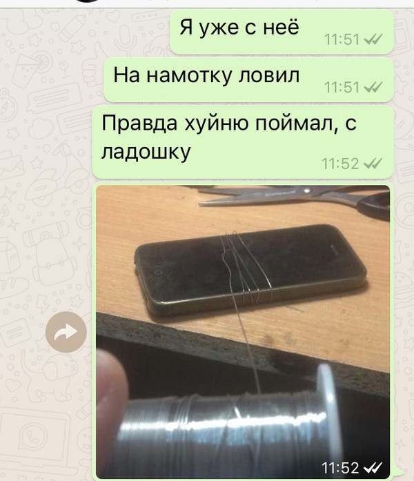 Друзья позвали на рыбалку, а ты на работе... - Моё, Рыбалка, Поймали, iPhone