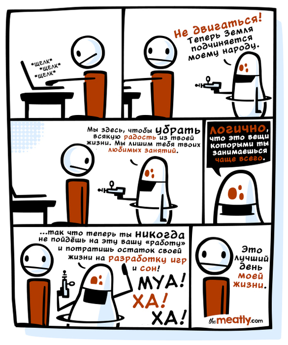 A day in the life of a game developer - Earthlings, , , The Meatly, Misunderstanding, Aliens