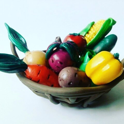 polymer vegetables - My, Polymer clay, Alaverdi, Vegetables, Toys, Longpost