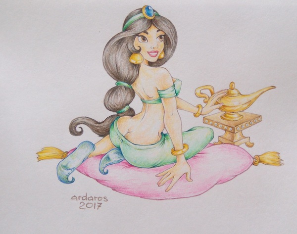 I continue to draw. I still can't decide which style I like best. - My, Drawing, Pencil drawing, Jasmine, Aladdin, Princess jasmine