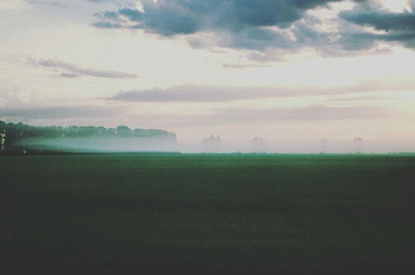 Light haze over the field... - My, My, Story, Road, Morning, Kazan, Mood, Drive