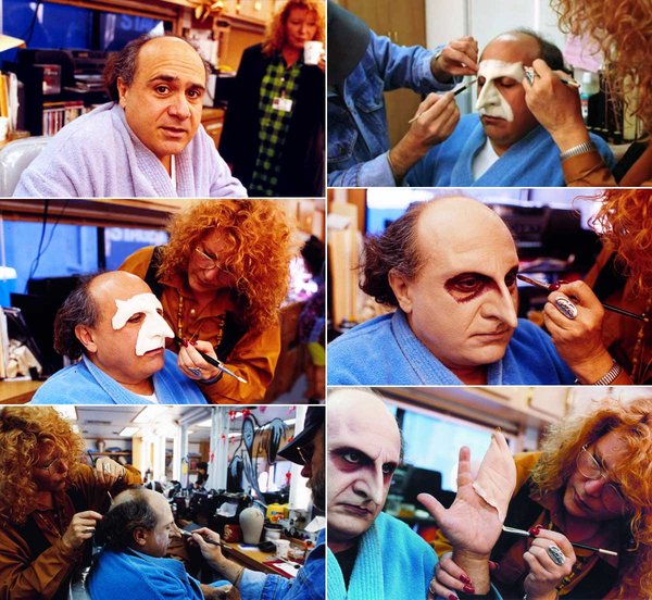 Danny DeVito makeup in Batman Returns (1992) - Movies, Batman, Danny DeVito, Behind the scenes, , Makeup