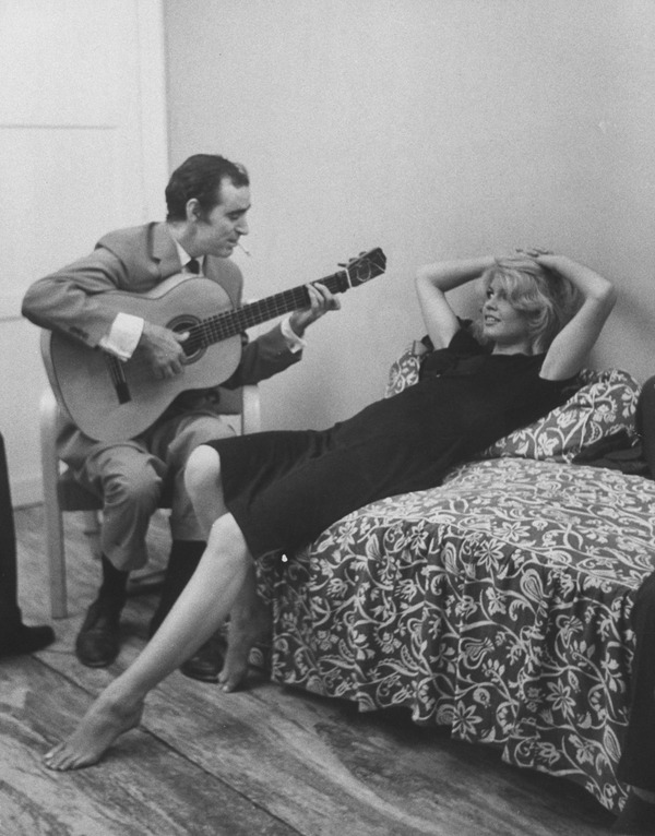 An Armenian man seduces a young French woman with a serenade*, 1958, France - Brigitte Bardot, France, 1958