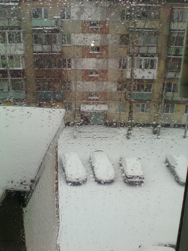 Good morning! Spring again in the world... - Ukhta, My, Snow