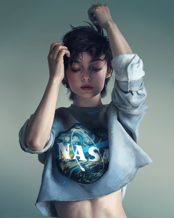 NASA. - Portrait, Girls, Portrait by photo, 2D, NASA, Art