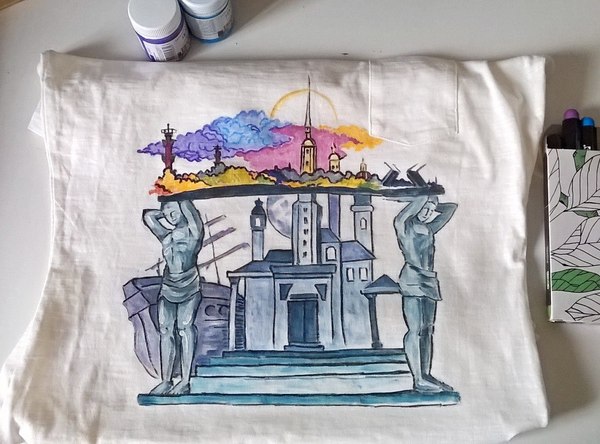 Test of the pen in the painting of T-shirts - My, Painting on fabric, Copyright