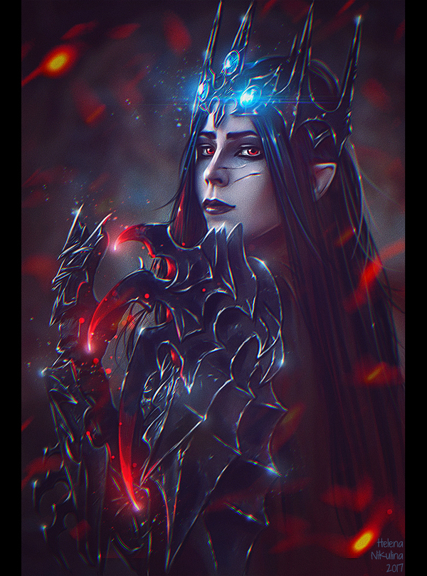 Melkor - Fem Version. - My, Art, Elena Nikulina, Melkor, Female, Tolkien, Fantasy, Armor, Silmarillas, Women