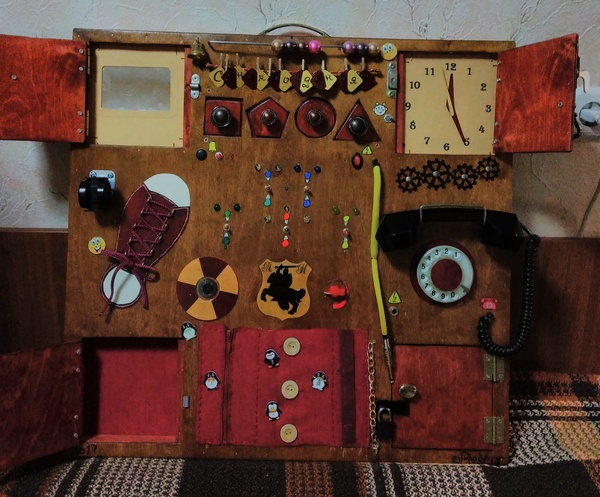 Development board for nephew - My, Rukozhop, Busyboard, Workshop, On the knees, Needlework, Developing, With your own hands, Longpost