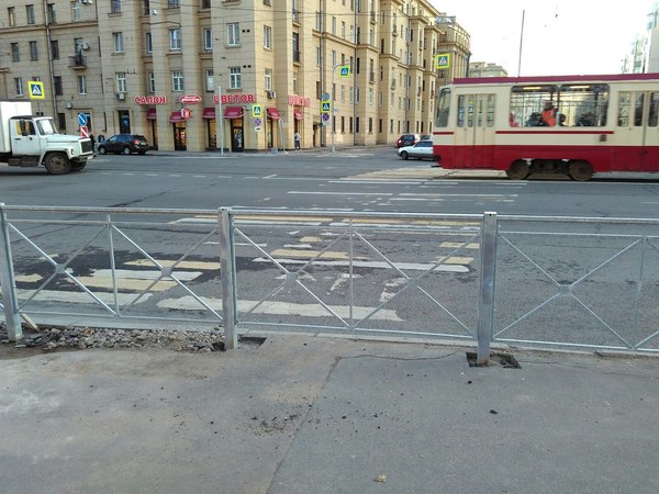 See the zebra? But no one saw her. - Russia, Builders, Crosswalk, Fence, Saint Petersburg