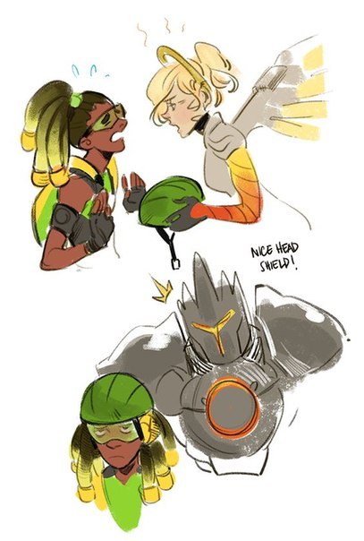     Overwatch, Reinhardt, Lucio, Mercy, 