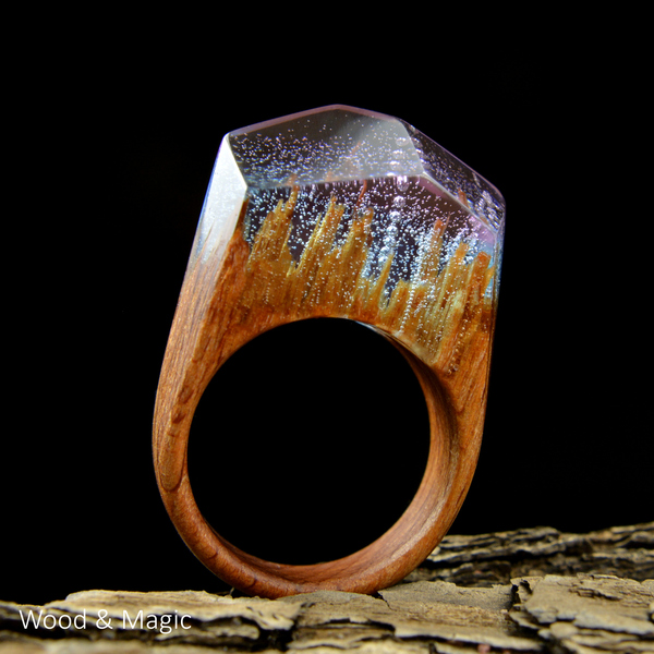 Wood and Epoxy Rings + Creative Photos (Part 2) - My, Handmade, Ring made of wood, Macro, Epoxy resin, Longpost, Macro photography