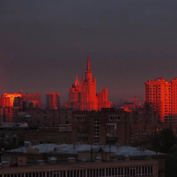 A little communist sunset in Moscow - My, The photo, Moscow, Sunset, Stalinist architecture