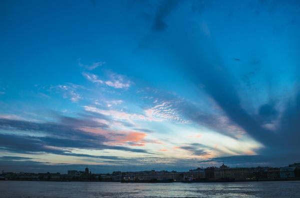 Petersburg sky - The photo, Embankment, Sky, Sunset, Saint Petersburg, My